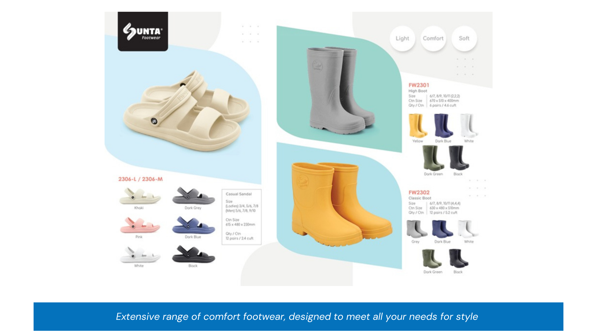 Sunta Casual Sandals, Boots - M2306, FW2301, FW2302